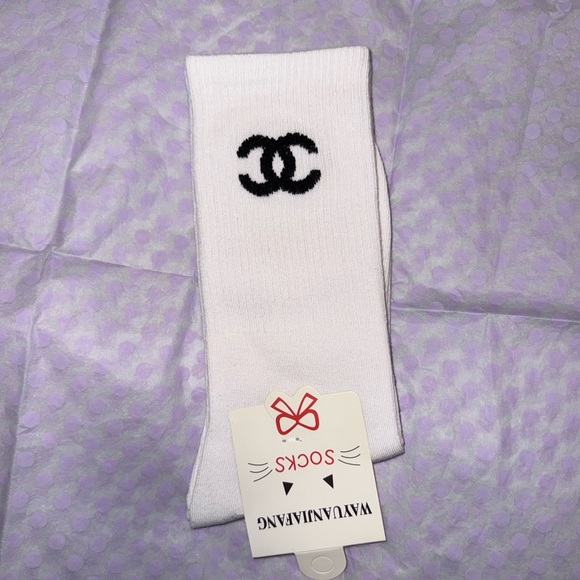 Accessories - Chanel Style Logo Socks Crew Buy 2 Get 1 FREE! ❤️